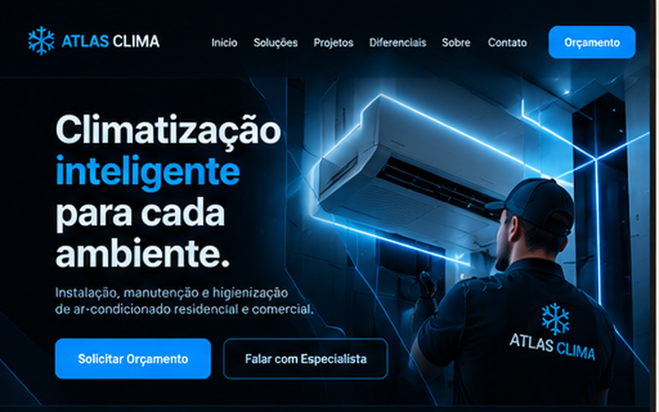Prévia do site conceitual Atlas Clima
