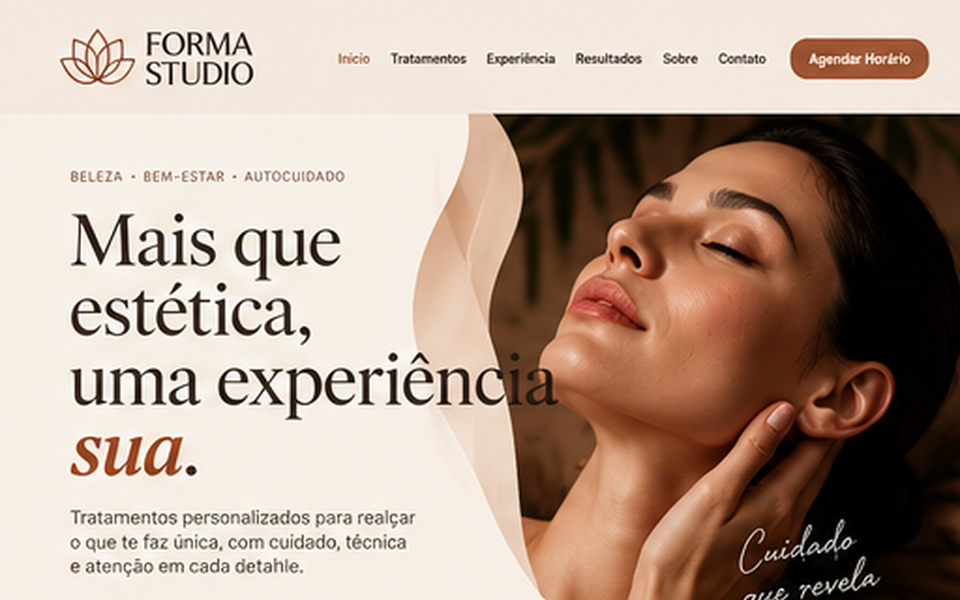 Prévia do site conceitual Forma Studio